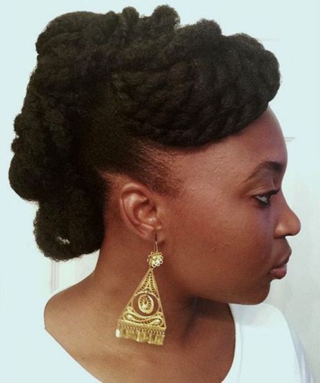 Twisted updo for natural hair