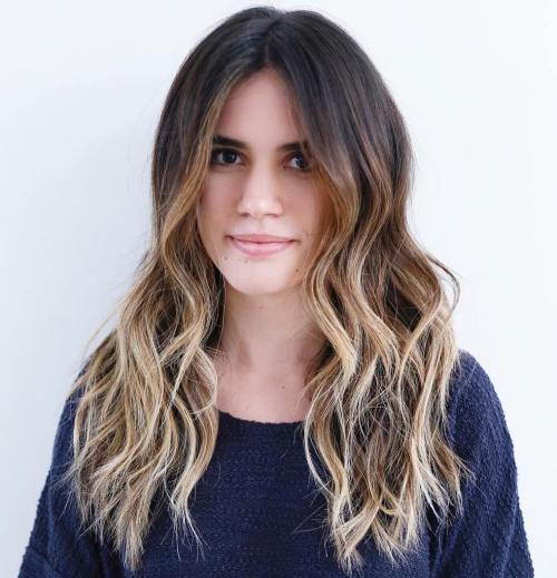 LONG WAVY BROWN OMBRE HAIR