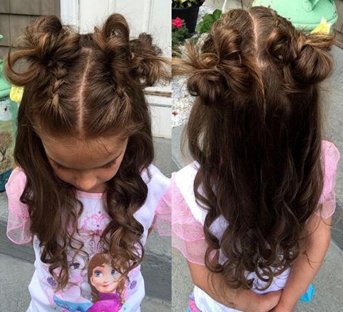 MESSY CURLY HAIRSTYLE FOR LITTLE GIRLS