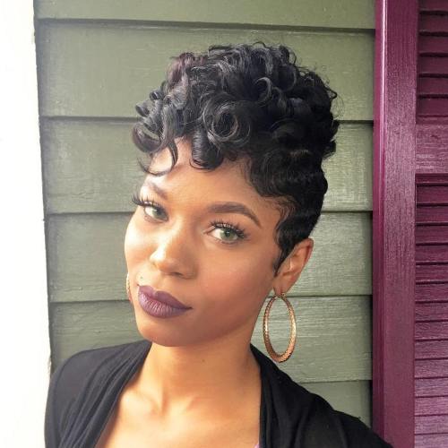 SHORT CURLY BLACK HAIRSTYLE