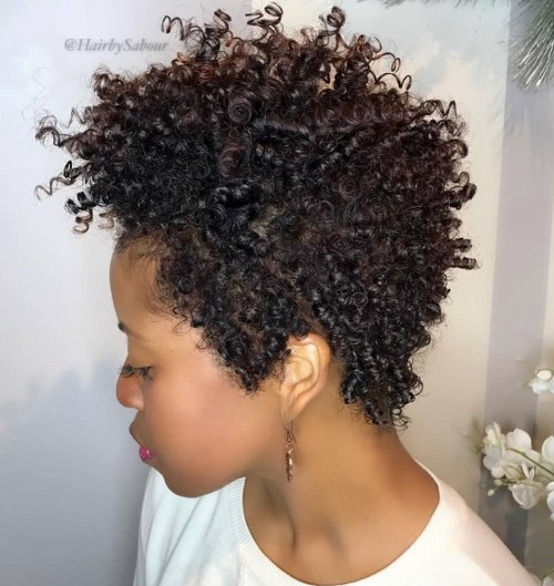 Natural curly tapered cut