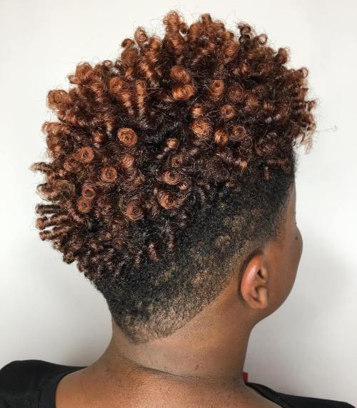 Natural curly undercut hairstyle