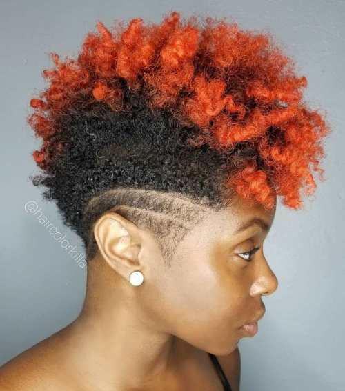 Natural red mohawk with undercuts