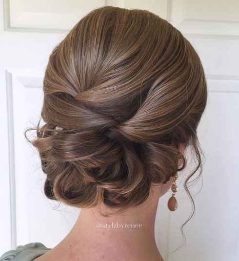 Polished low updo for long hair