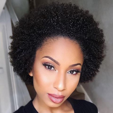 Short afro hairstyle