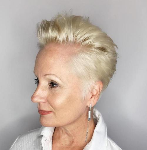 Tapered blonde pixie for fine hair