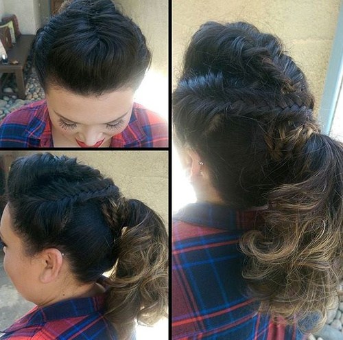Triple braid ponytail