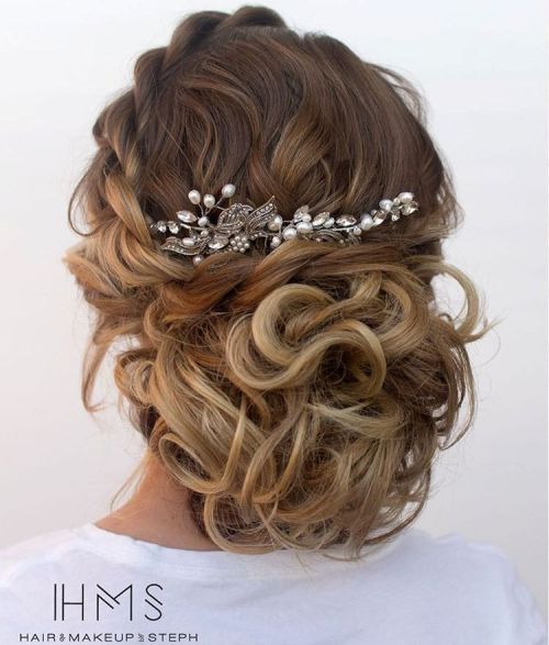 loose curly updo for ombre hair