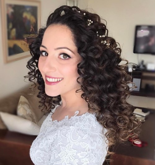 wedding long curly hairstyle