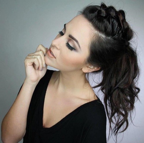Braid into ponytail hairstyle