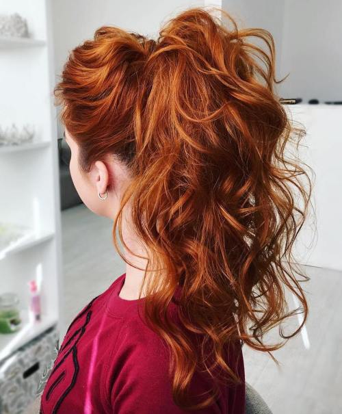 Curly ponytail for long hair