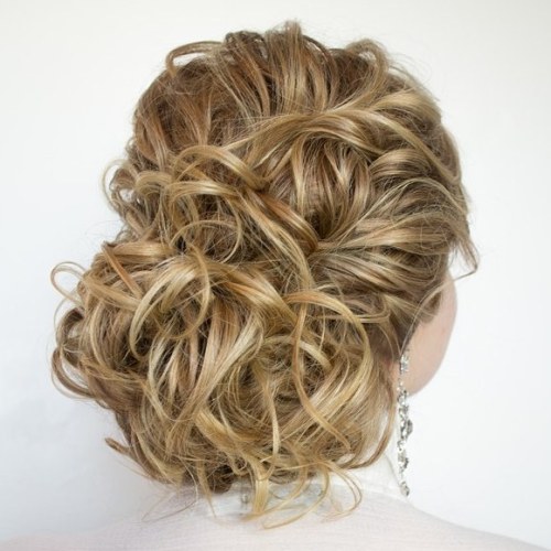Curly prom updo for long hair