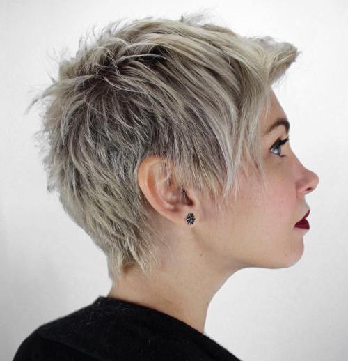 Platinum tipped cut with scruffy layering