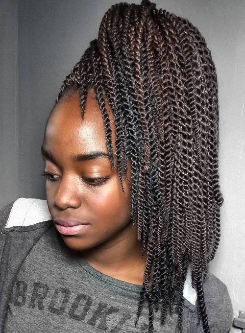 Ponytail from layered twists