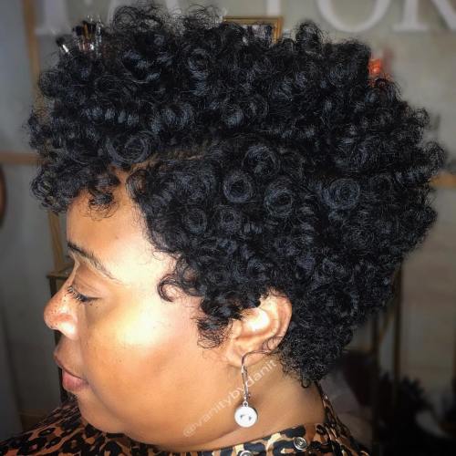 Short curly natural hairstyle