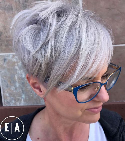 Silver pixie with long layers
