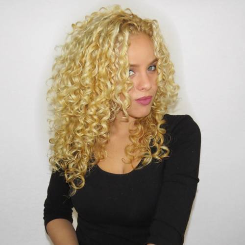 Blonde perm hairstyle