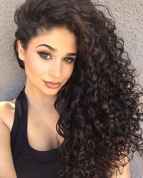 Long curly hairstyle
