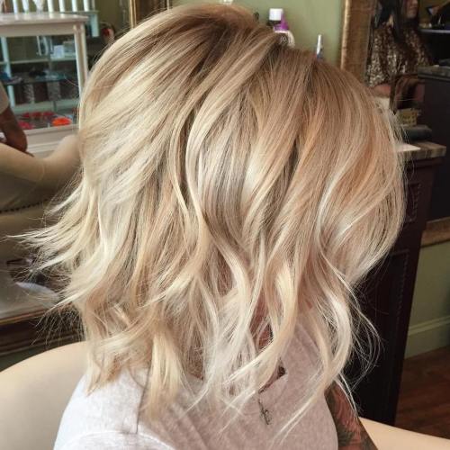 Tousled blonde bob hairstyle